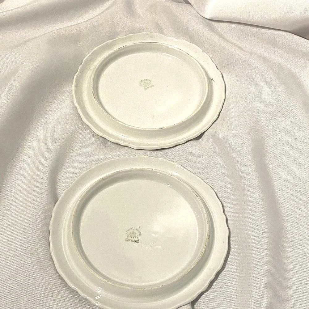 lot of‎ 2 vintage leuchtenburg white floral hot plates germany
